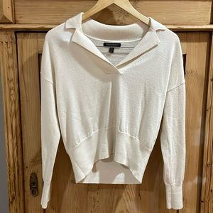 J Crew Johnny Collar Merino Wool Sweater Crop Top